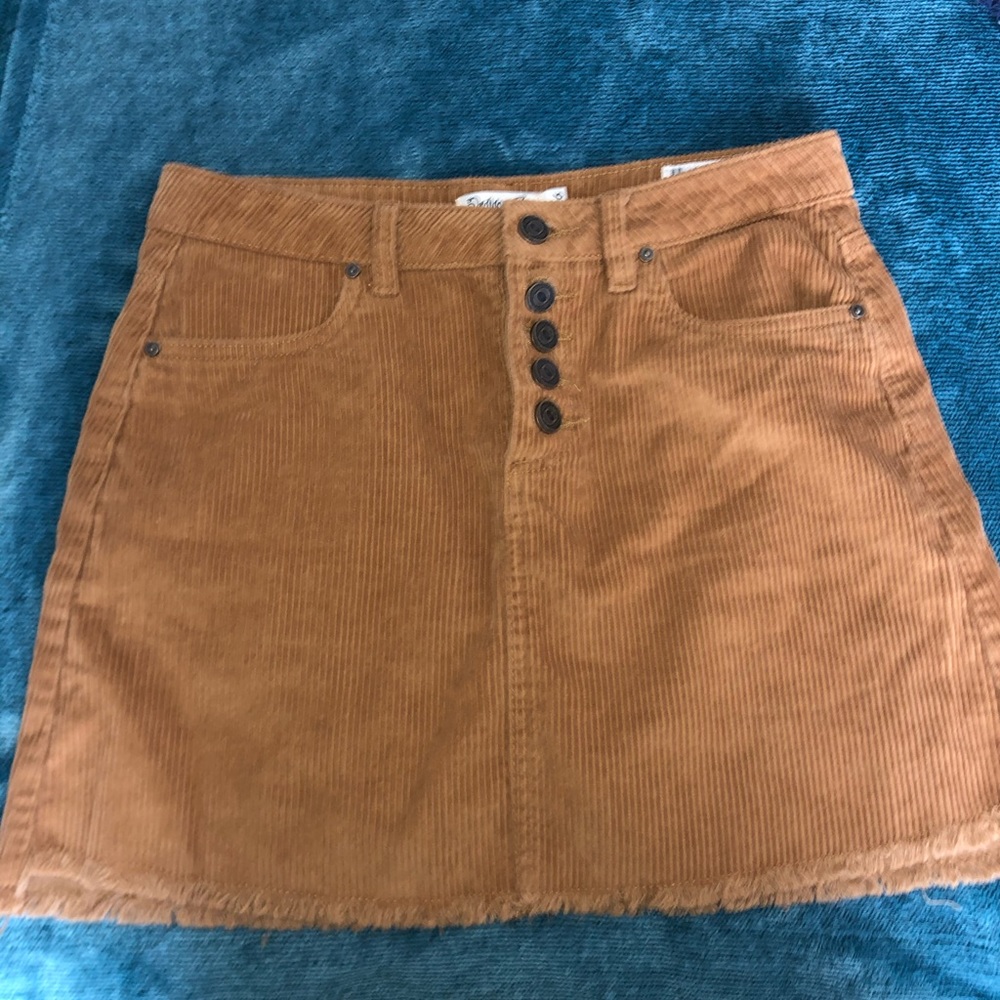 Orange suede skirt